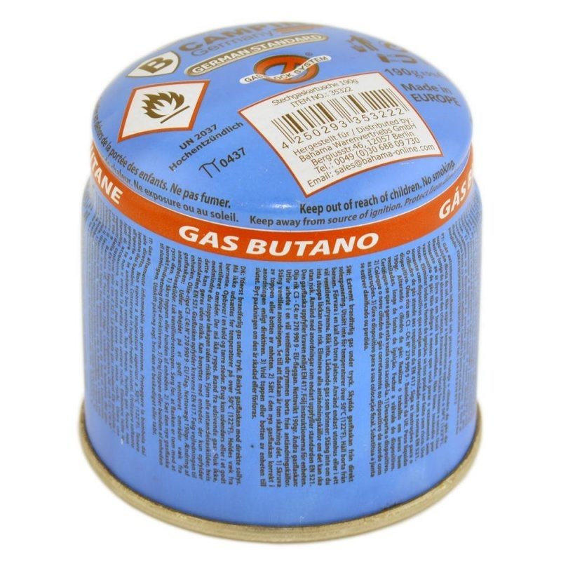 Gasdose | Camping Gasfüllung | Gaskartusche | Butangas | 190 g