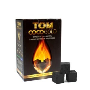 Tom Coco Gold 1 kg Coconut Charcoal 72 Cubes 25x25x25 mm